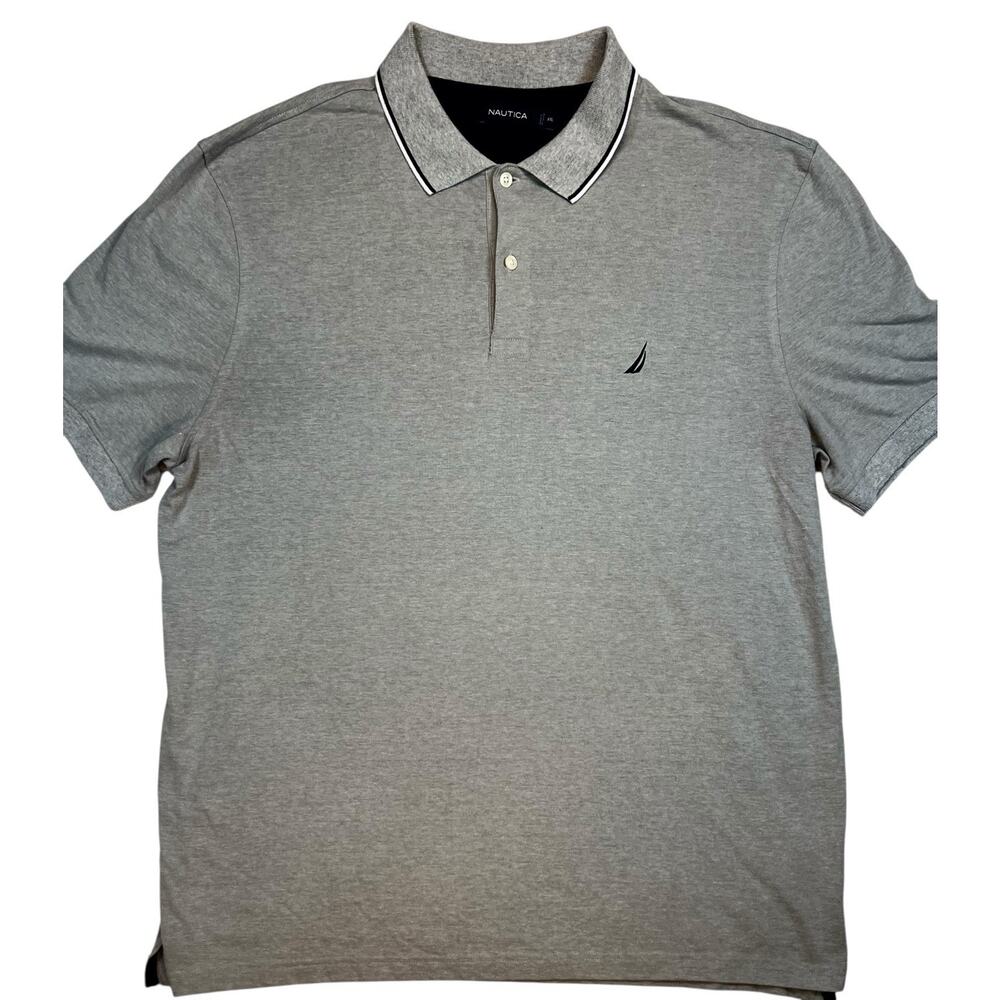 Nautica Men’s Polo Shirt Gray XXL Cotton Pique Short Sleeve Casual Classic Fit